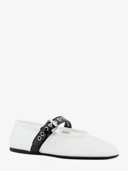 Miu Miu Mesh fabric ballerinas - Bianco