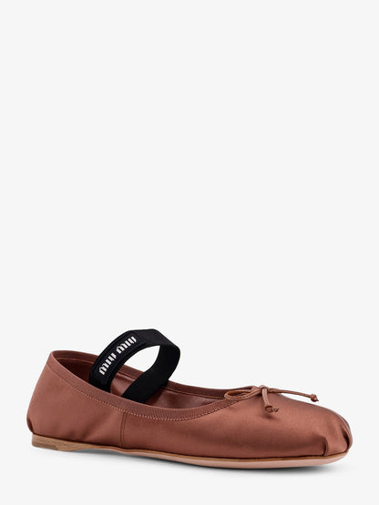 Miu Miu Satin ballerinas - Cacao