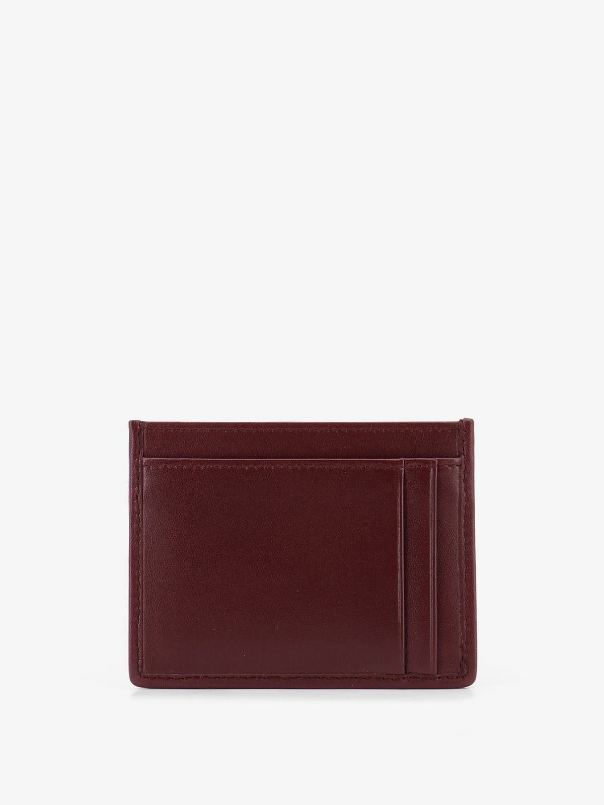 Miu Miu Matelassé leather card holder with metal lettering logo - Bordeaux