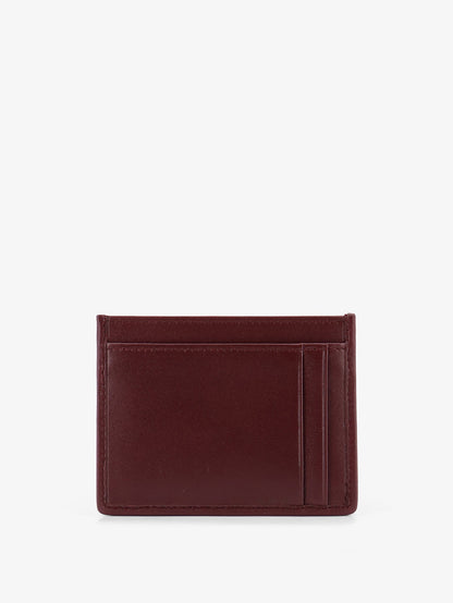 Miu Miu Matelassé leather card holder with metal lettering logo - Bordeaux