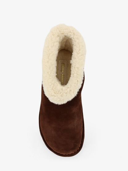 Miu Miu Suede Ankle Boots - Moro