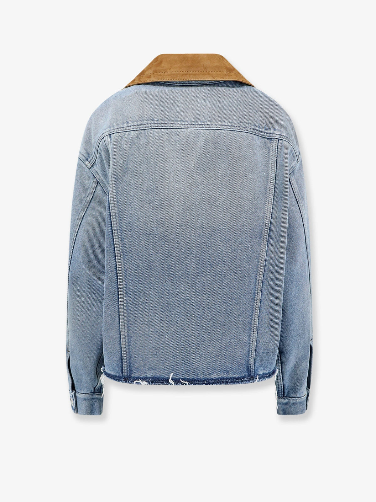 Miu Miu Denim Jacket with suede detail - Azzurro