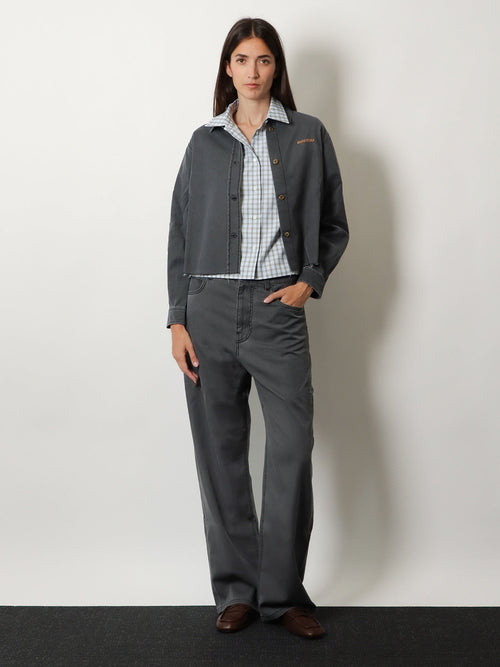 Miu Miu Grey Light Denim Shirt - Nero