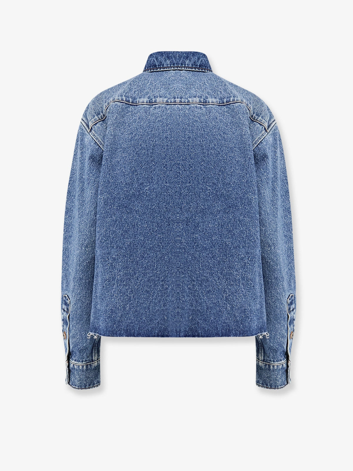 Miu Miu Denim shirt with Logo Patch - Bleu