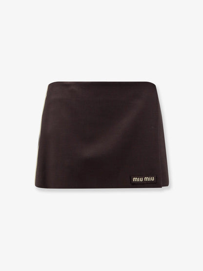 Miu Miu Mohair and virgin wool mini skirt - Cacao
