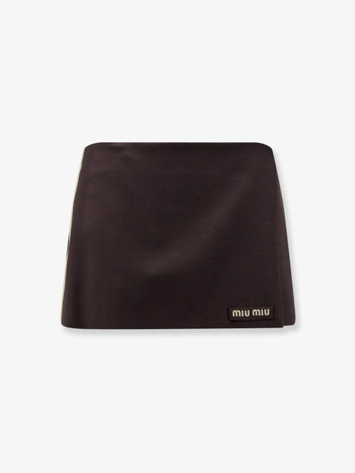 Miu Miu Mohair and virgin wool mini skirt - Cacao