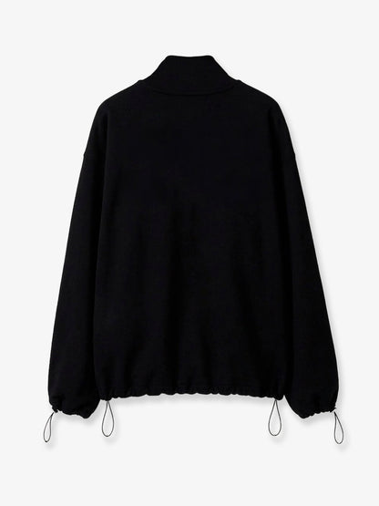 Miu Miu Fleece sweatshirt with Lettering Logo embroidery - Nero