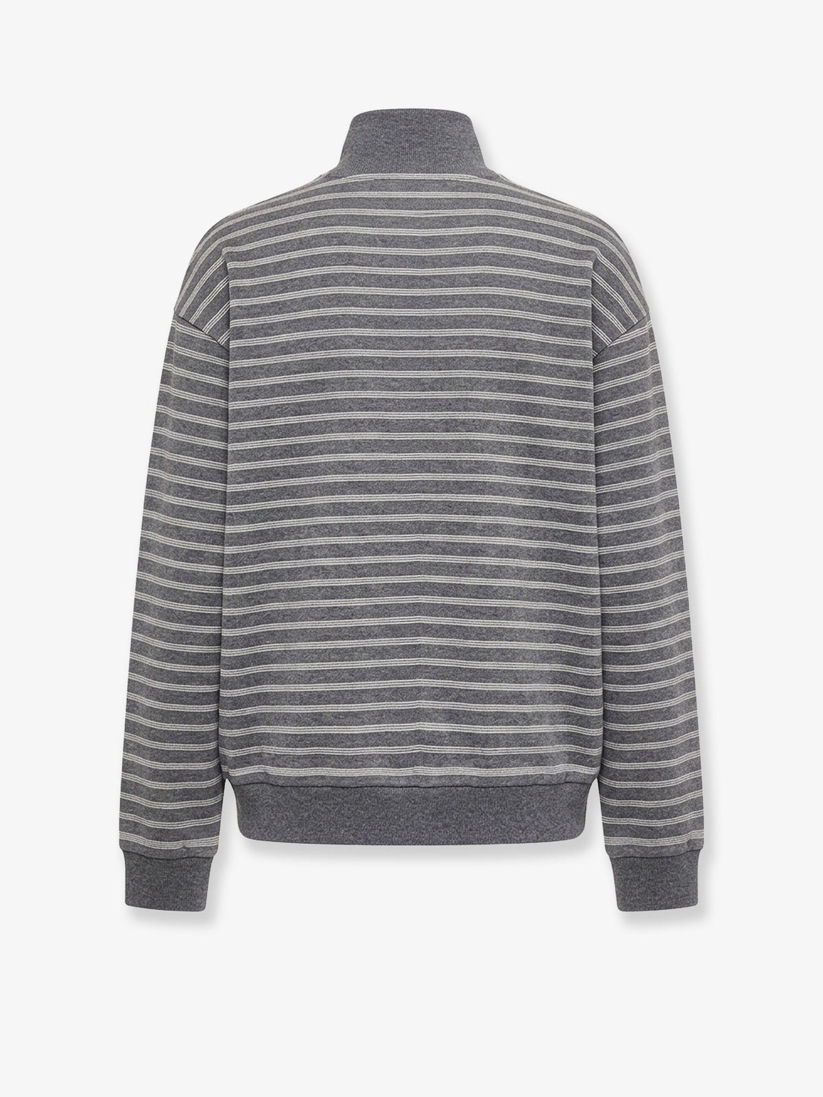 Miu Miu Striped cotton sweatshirt - Grigiobianco