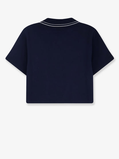 Miu Miu Cotton sweatshirt with Logo embroidery - Bleu