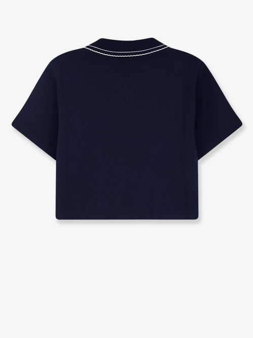 Miu Miu Cotton sweatshirt with Logo embroidery - Bleu