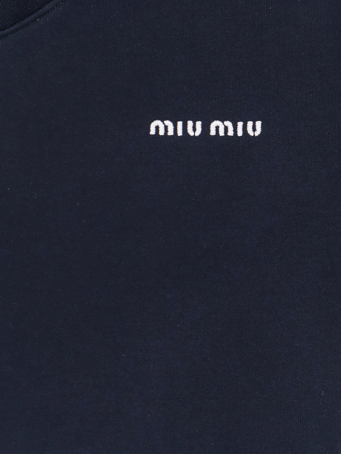 Miu Miu Cotton sweatshirt with Logo embroidery - Bleu