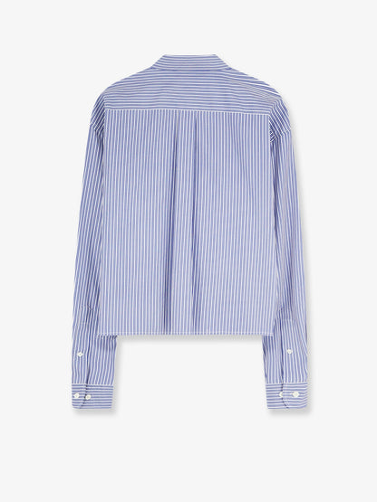 Miu Miu Striped cotton shirt - Biancocobalto