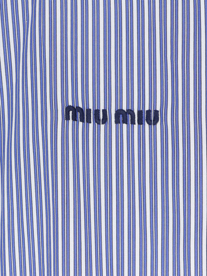 Miu Miu Striped cotton shirt - Biancocobalto