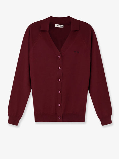Miu Miu Virgin wool cardigan - Amarantonero