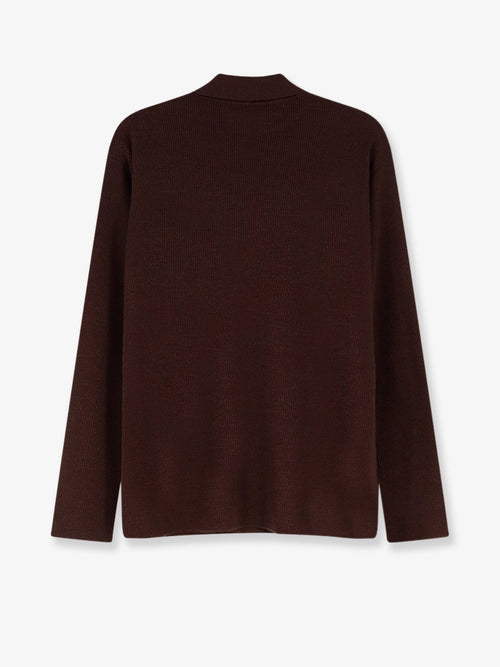 Miu Miu Wool polo shirt with embroidered logo on the front - Cacao