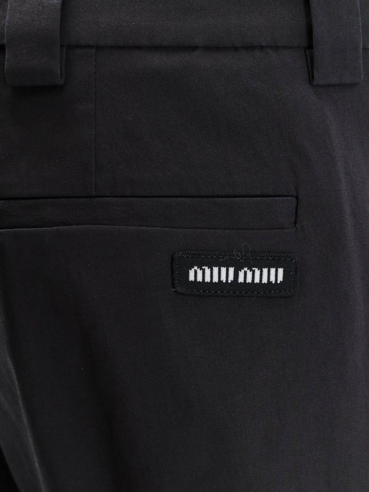 Miu Miu Stretch poplin trousers - Nero