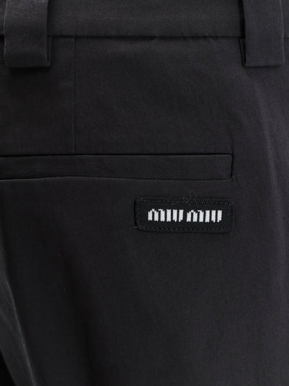 Miu Miu Stretch poplin trousers - Nero
