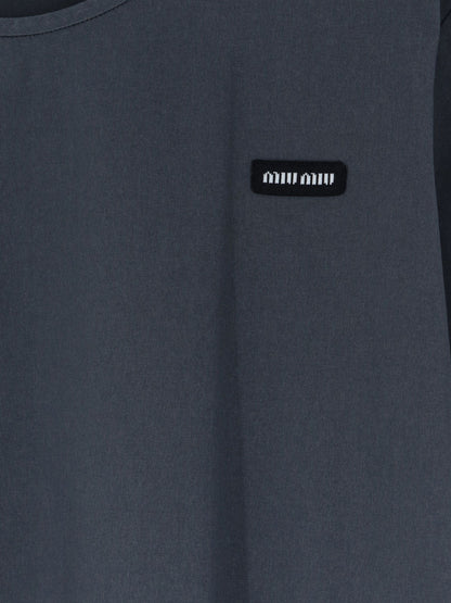 Miu Miu Stretch poplin top - Ematite