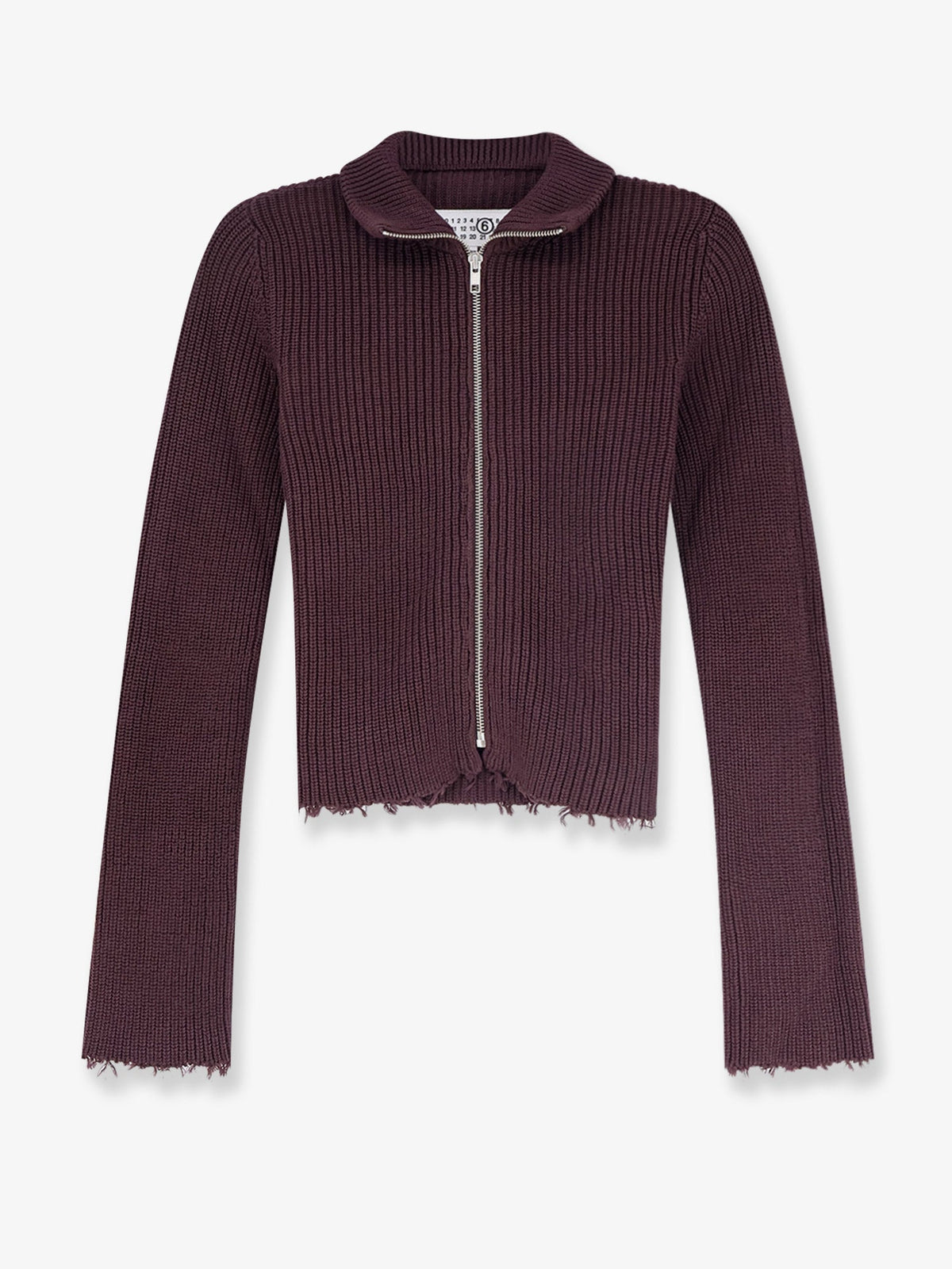 MM6 Maison Margiela Ribbed cotton cardigan - Ciocolat