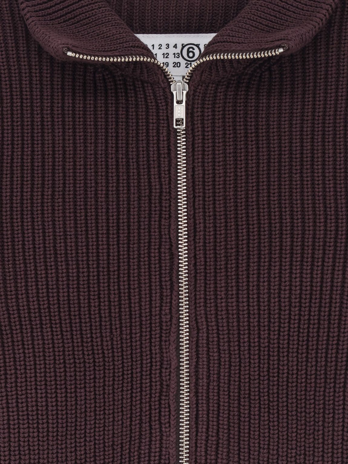 MM6 Maison Margiela Ribbed cotton cardigan - Ciocolat