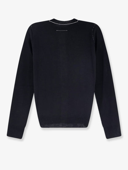 MM6 Maison Margiela Wool blend cardigan with front Numeric detail - Black