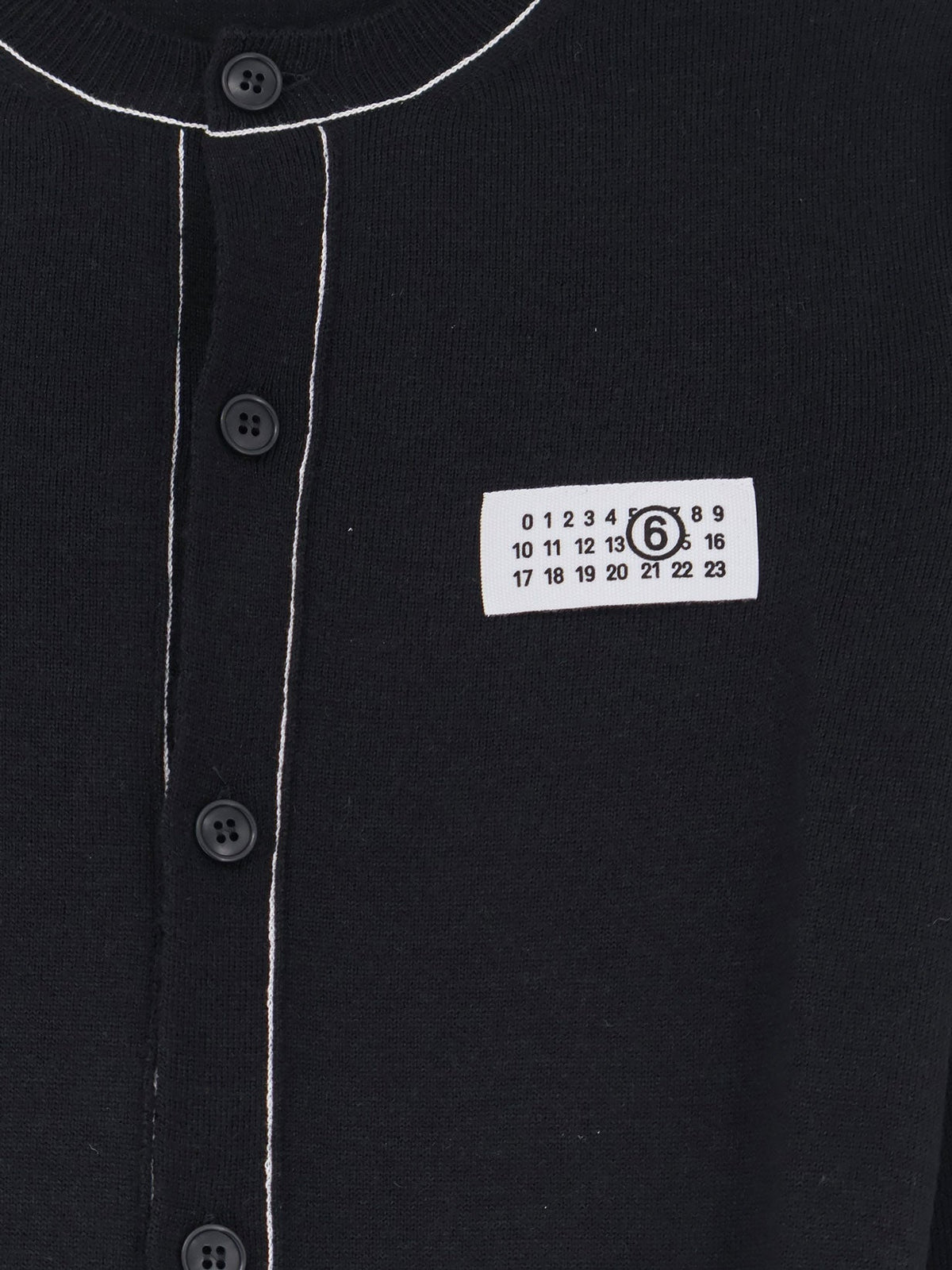 MM6 Maison Margiela Wool blend cardigan with front Numeric detail - Black
