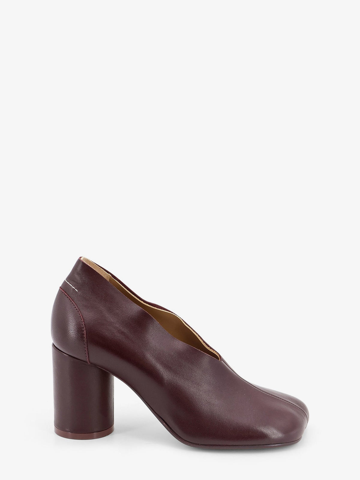 MM6 Maison Margiela Leather pump with iconic Anatomic toe - Cherrymahogany