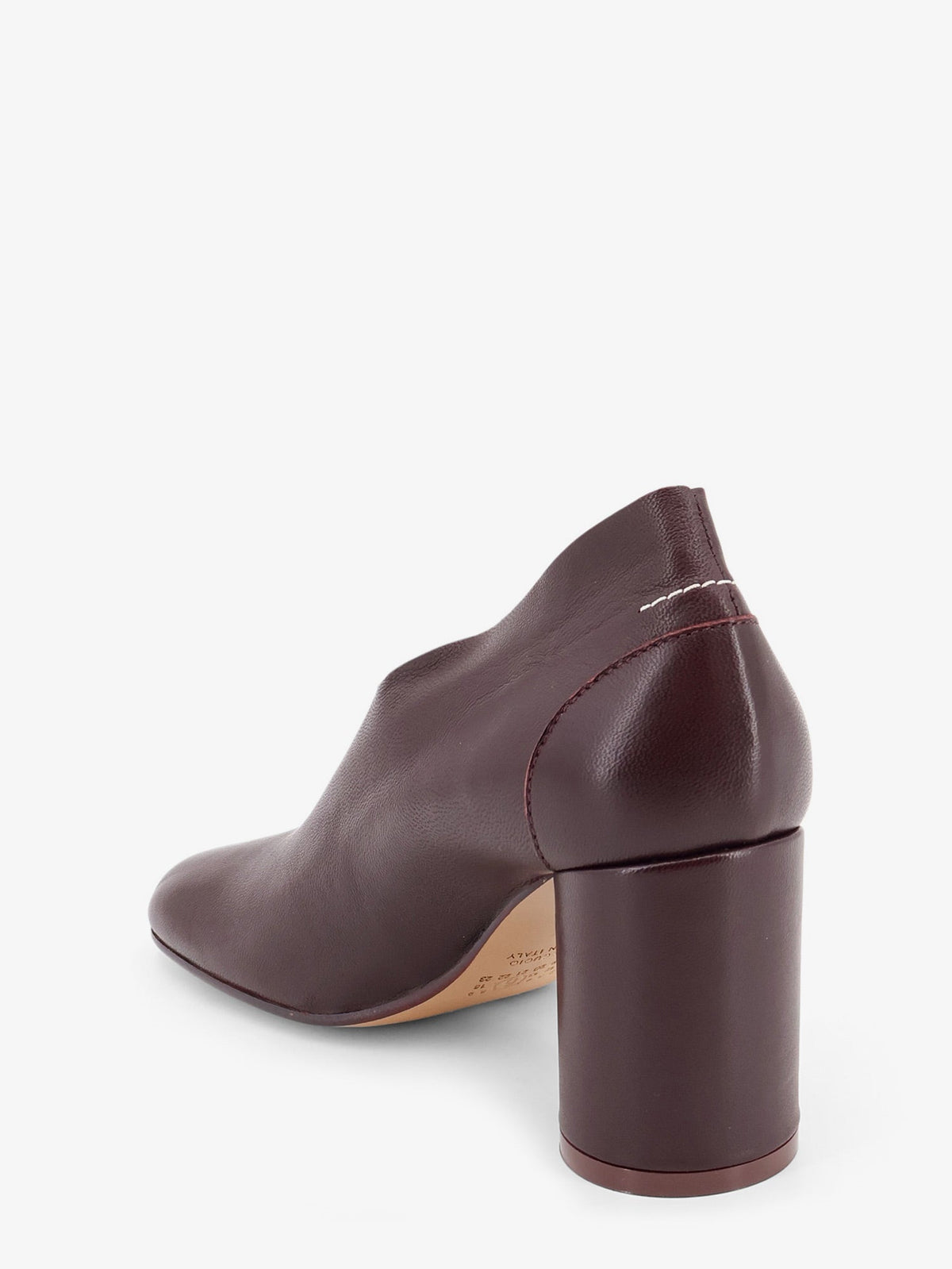 MM6 Maison Margiela Leather pump with iconic Anatomic toe - Cherrymahogany
