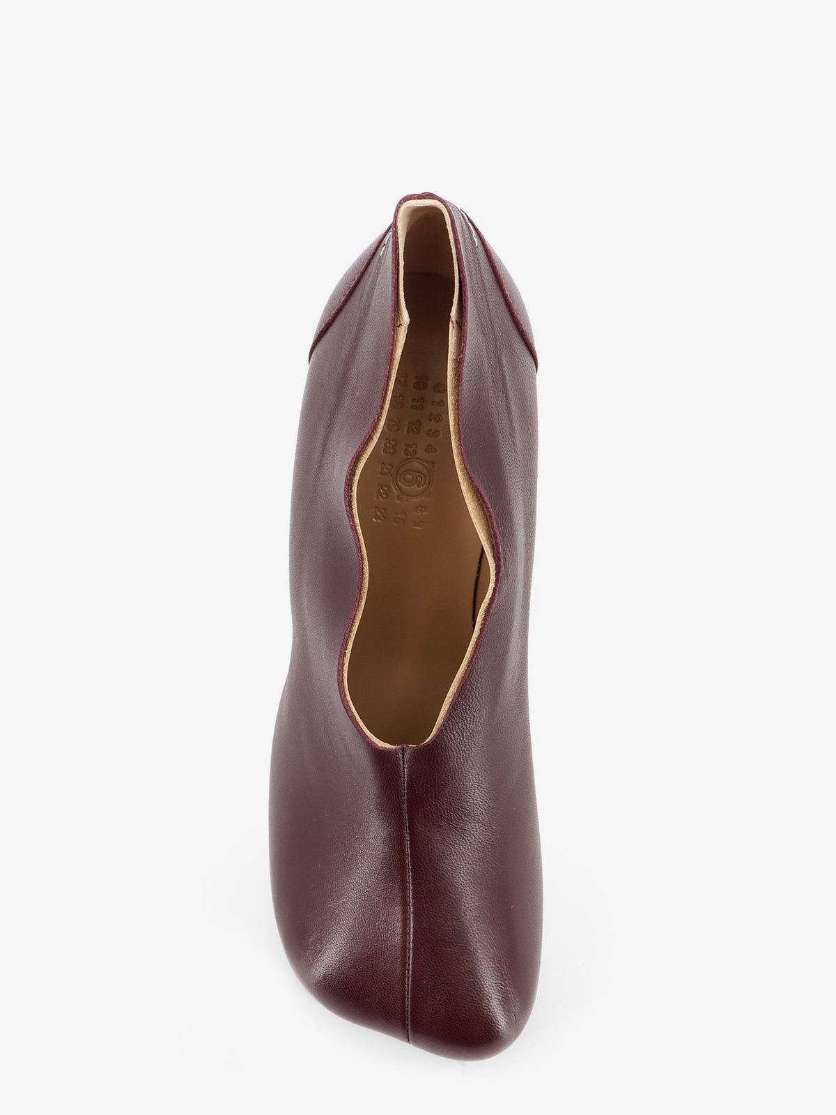 MM6 Maison Margiela Leather pump with iconic Anatomic toe - Cherrymahogany