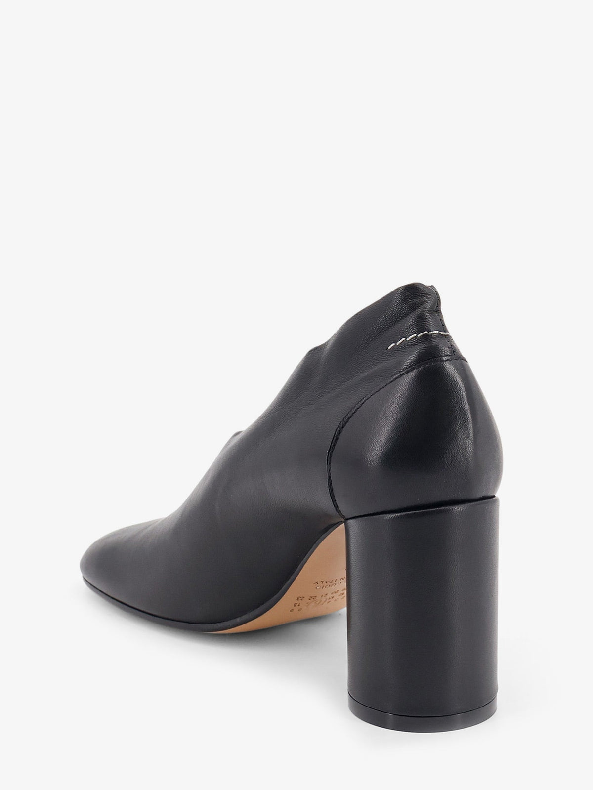 MM6 Maison Margiela Leather pumps with iconic Atomic toe - Black