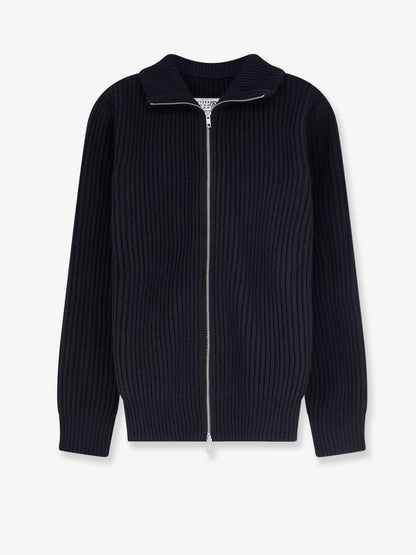 MM6 Maison Margiela Ribbed wool blend cardigan - Black