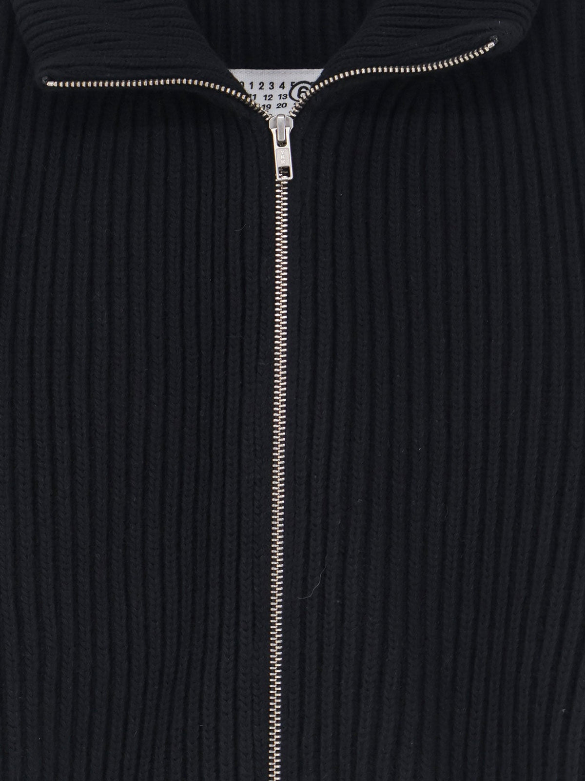 MM6 Maison Margiela Ribbed wool blend cardigan - Black