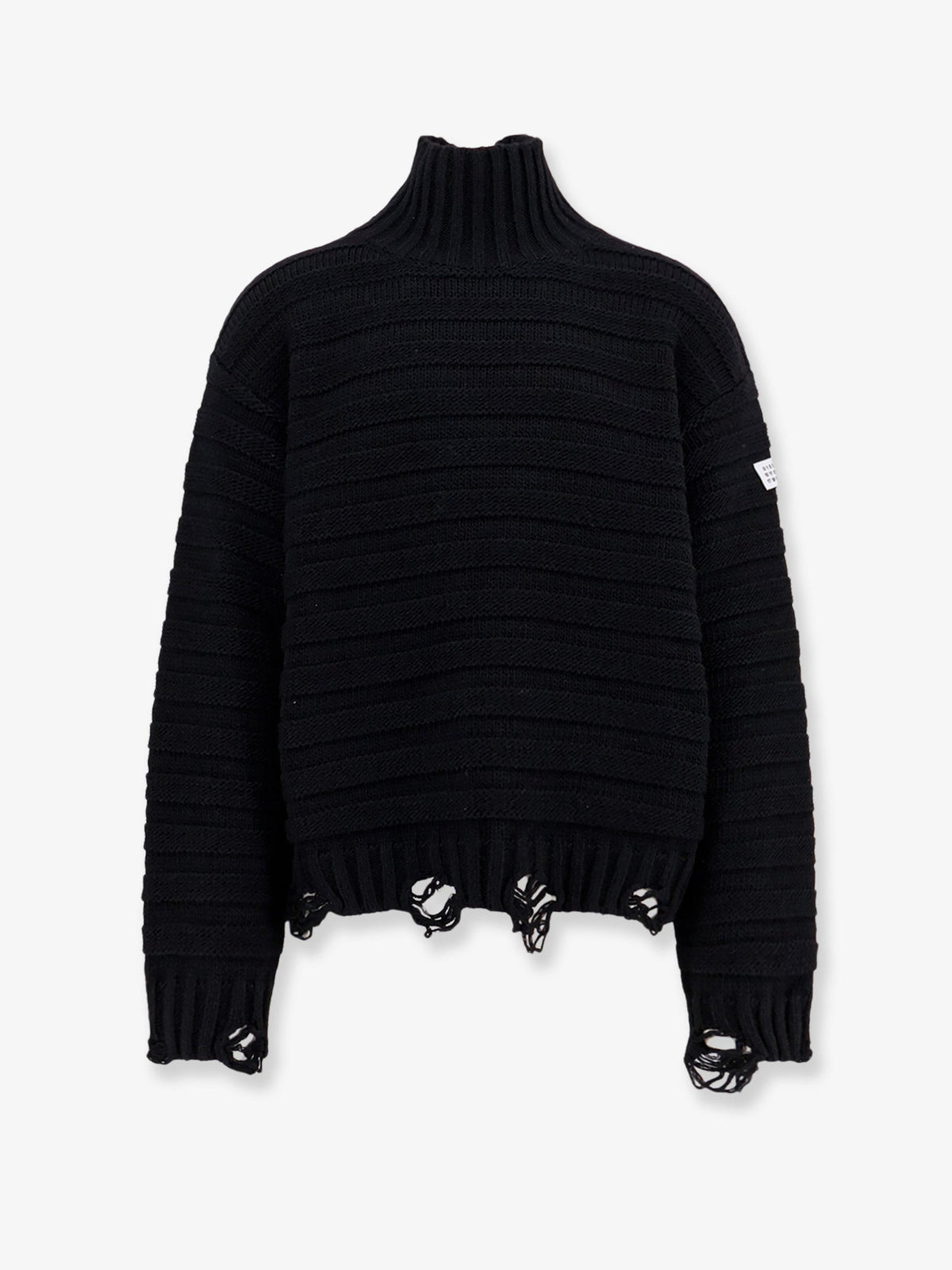 MM6 Maison Margiela Wool blend sweater with distressed effect - Black