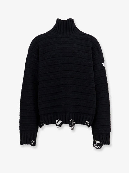 MM6 Maison Margiela Wool blend sweater with distressed effect - Black