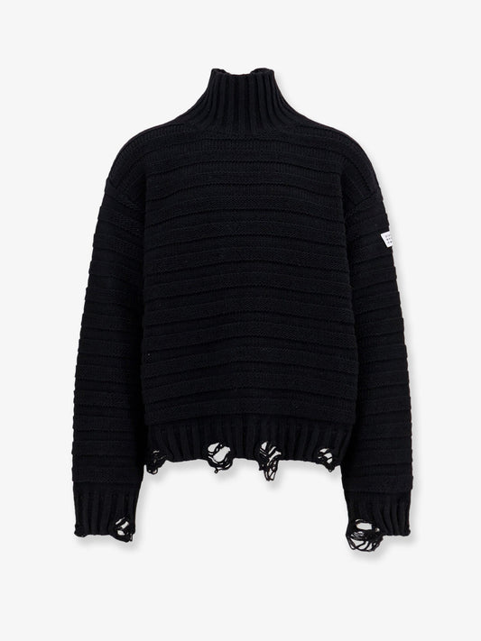 MM6 Maison Margiela Wool blend sweater with distressed effect - Black