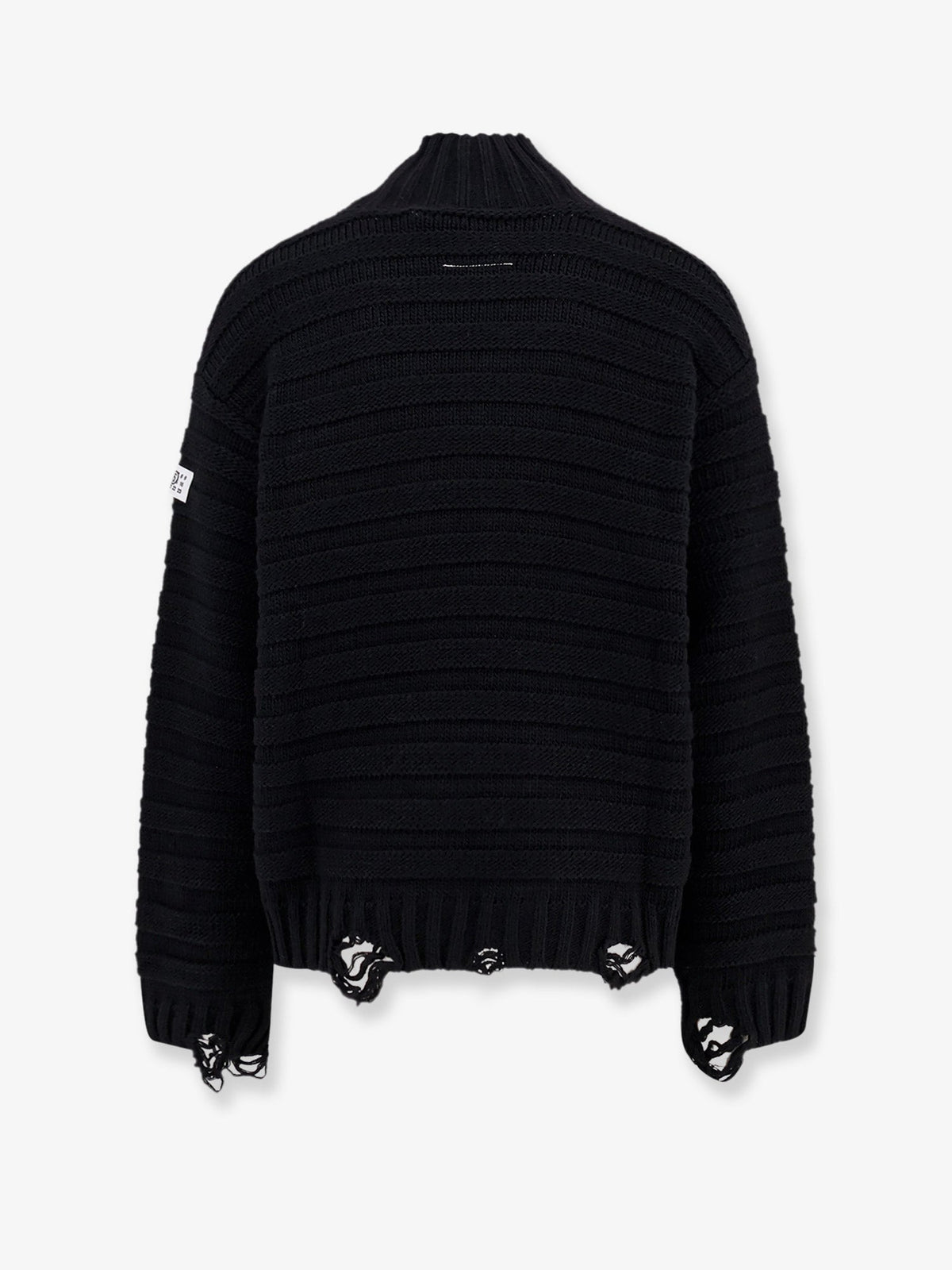 MM6 Maison Margiela Wool blend sweater with distressed effect - Black