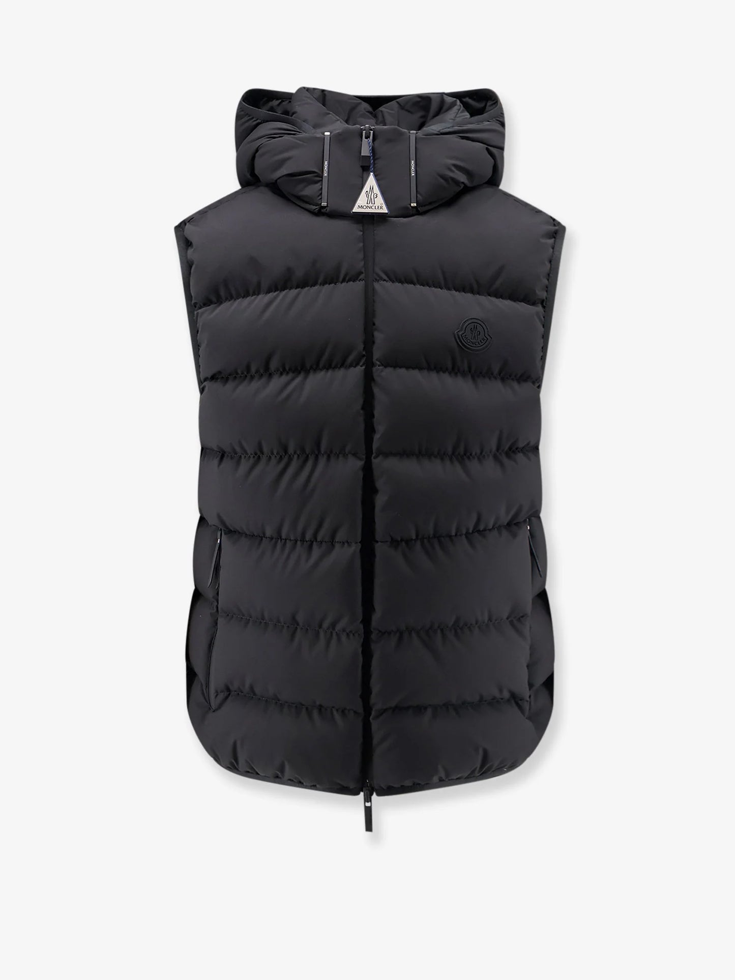MONCLER - Arinella Matt Black sleeveless down jacket