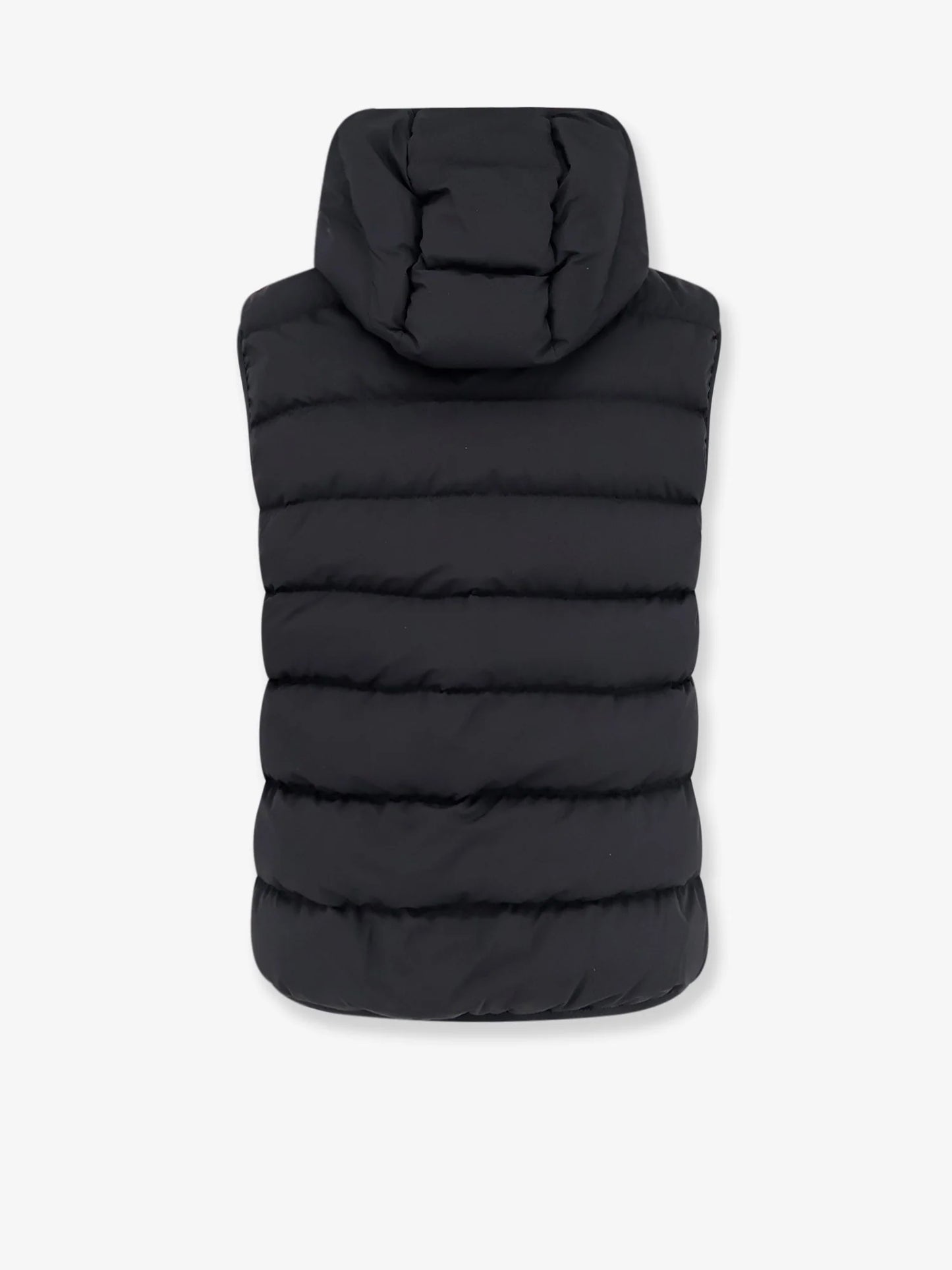 MONCLER - Arinella Matt Black sleeveless down jacket