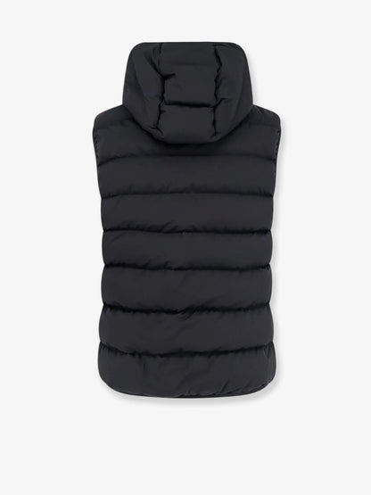 MONCLER - Arinella Matt Black sleeveless down jacket