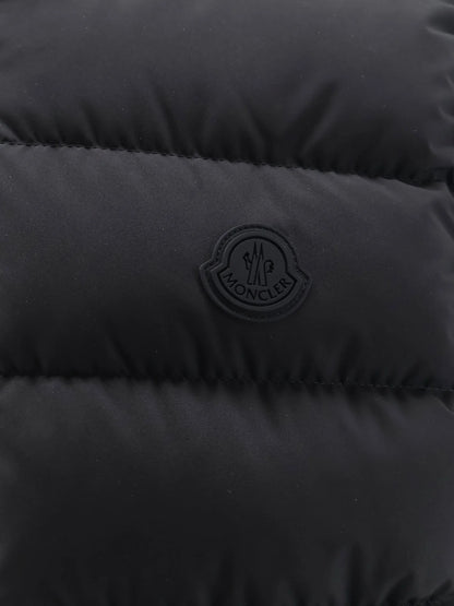 MONCLER - Arinella Matt Black sleeveless down jacket