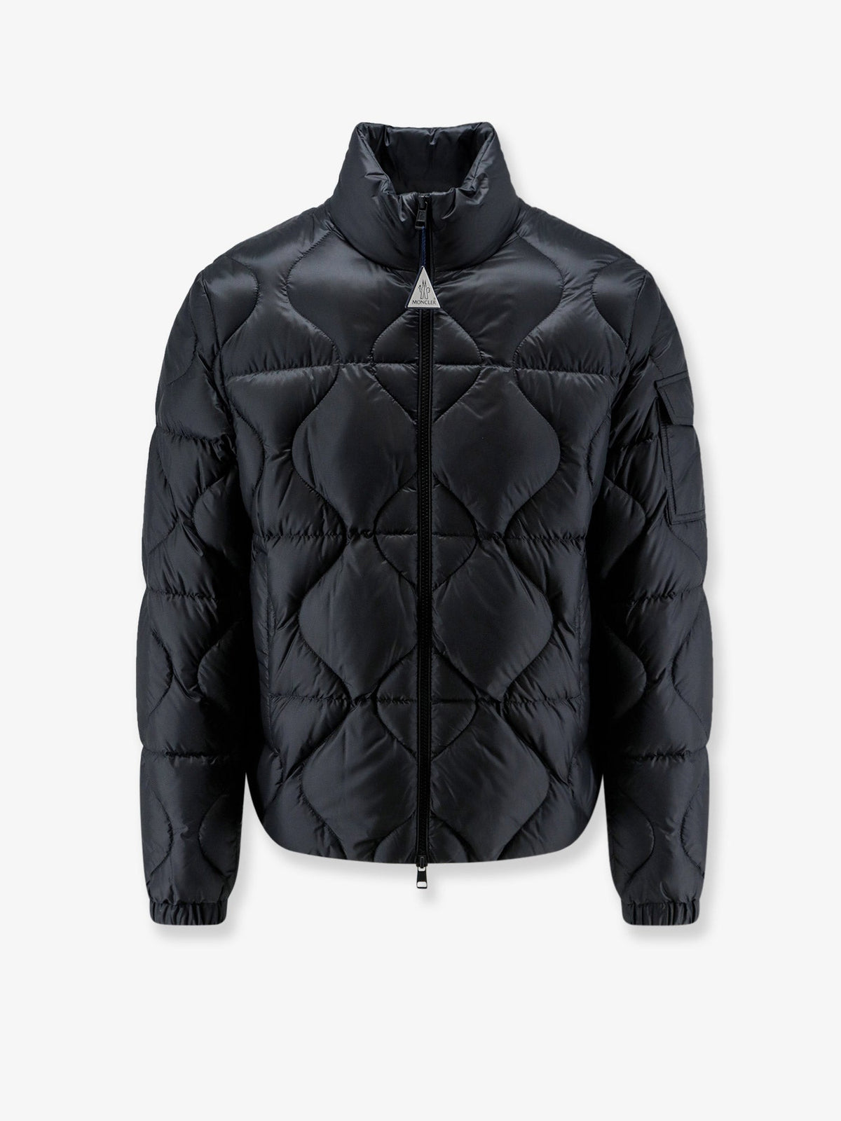 Moncler Asurel short down jacket with geometric stitching - Nero