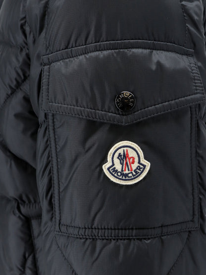 Moncler Asurel short down jacket with geometric stitching - Nero