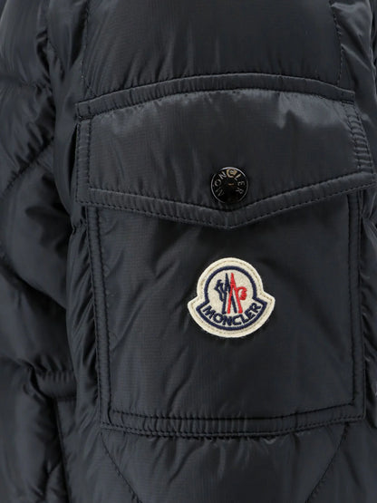 MONCLER - Asurel short down jacket with geometric stitching