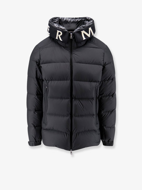 Moncler Orvelle nylon down jacket with rubberized Logo detail - Black