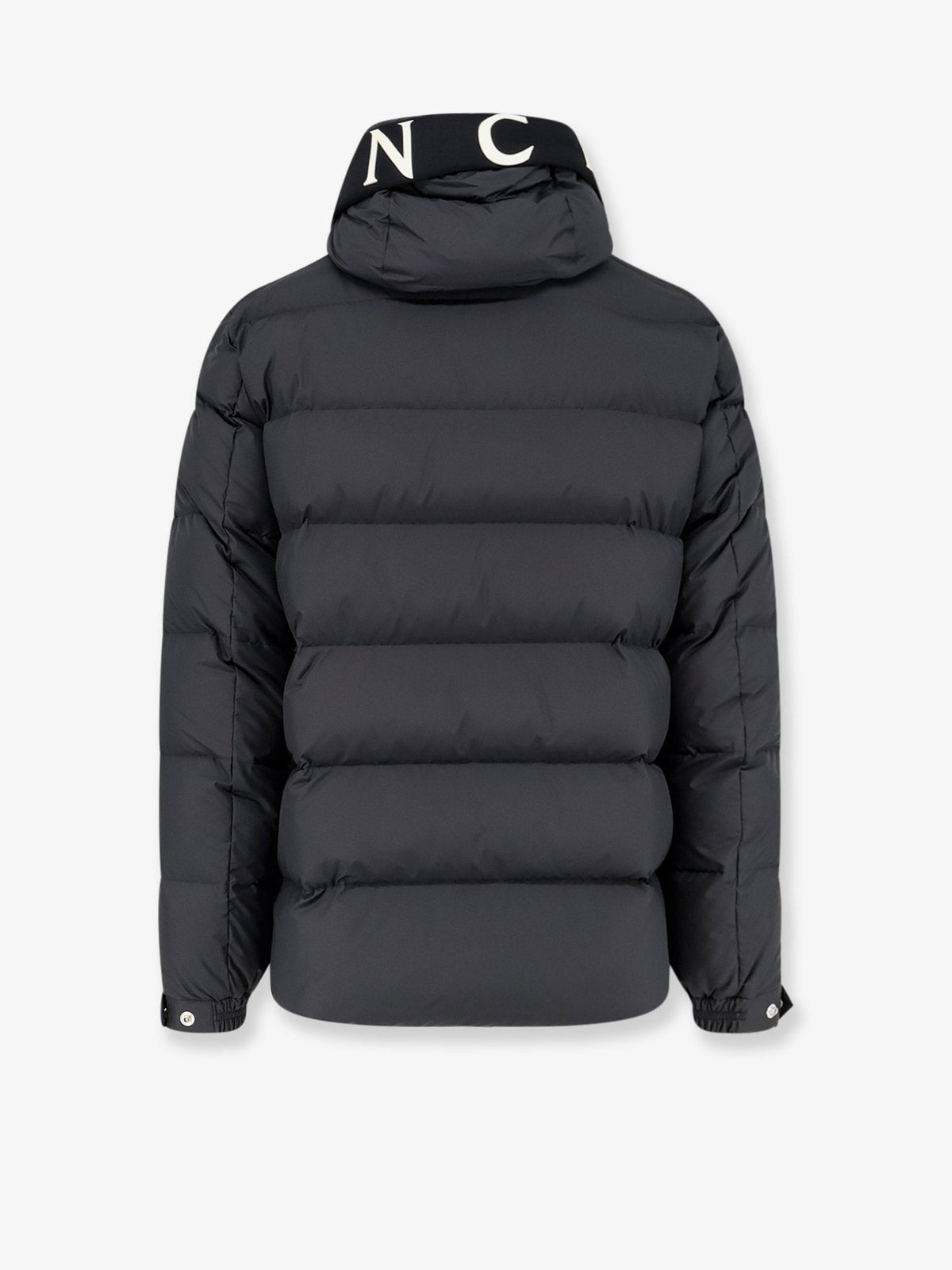 Moncler Orvelle nylon down jacket with rubberized Logo detail - Black