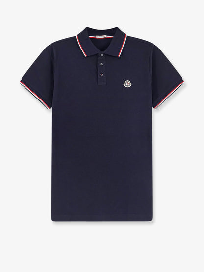 MONCLER - Cotton Polo Shirt with Logo patch