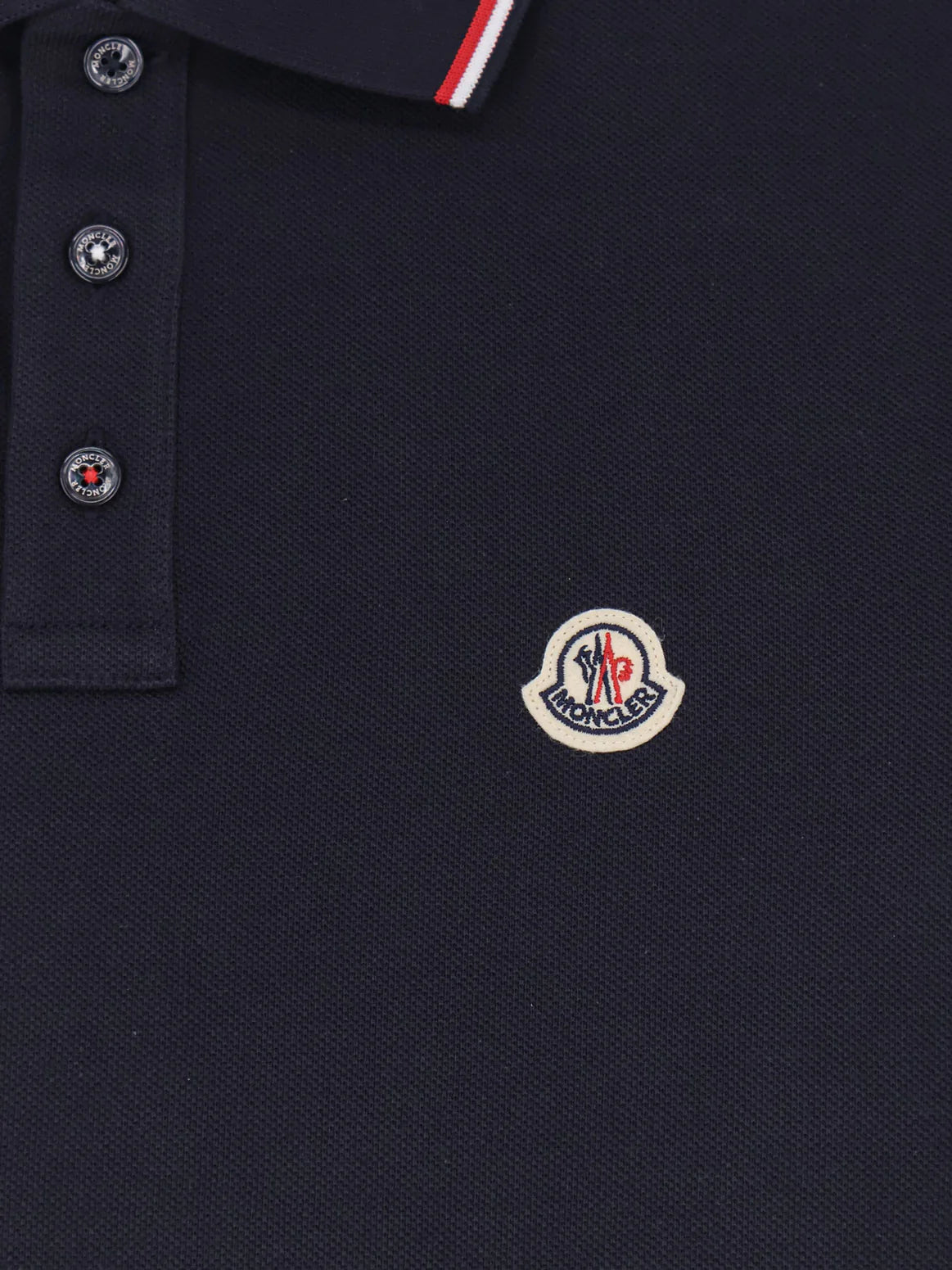 MONCLER - Cotton Polo Shirt with Logo patch
