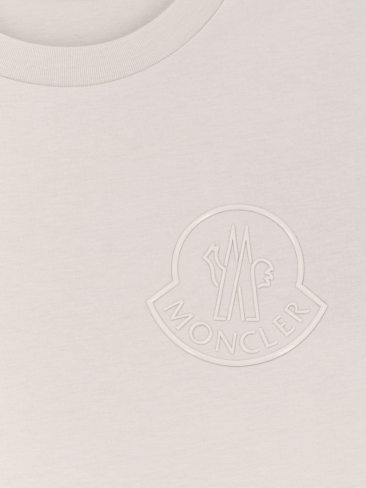 MONCLER - Cotton T-shirt with front logo patch