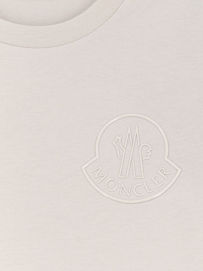 MONCLER - Cotton T-shirt with front logo patch