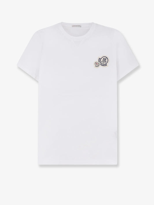 Moncler Biologic Cotton T Shirt With Logo Patch
